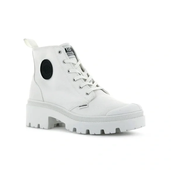 NWT Palladium Pallabase Twill Star White High-Top Boots NWT Size 9 - Picture 3 of 7